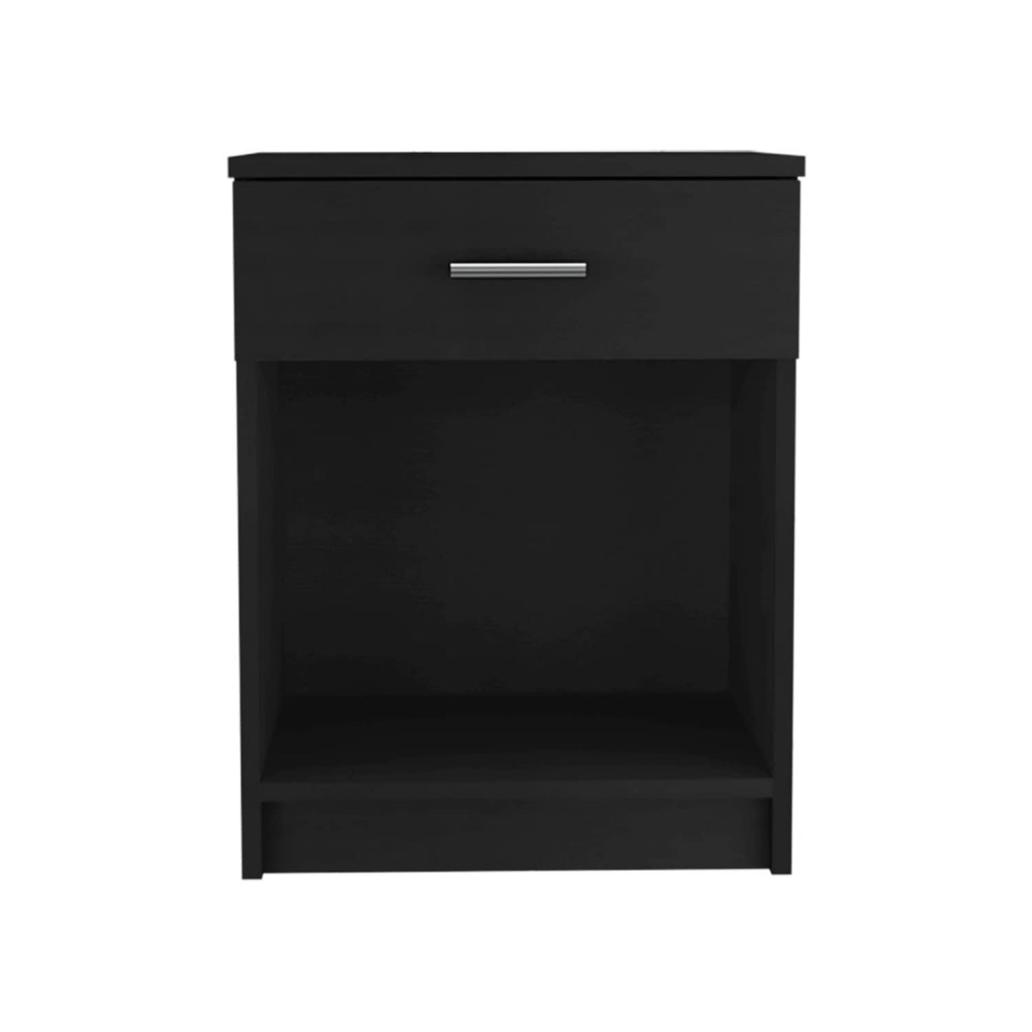 Nightstand 21&Quot; H, 1 Drawer, Low Shelf, Superior Top, Black
